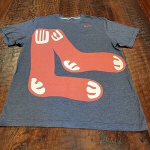 Nike Blue Short Sleeve Tee with Red Graphic